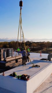 @complete_mechanical_solutions HVAC install on the roof! #hvac #crane #drone