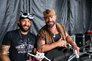 Behind the scenes shooting on stage FPV Drone video for country artist @lewisbrice